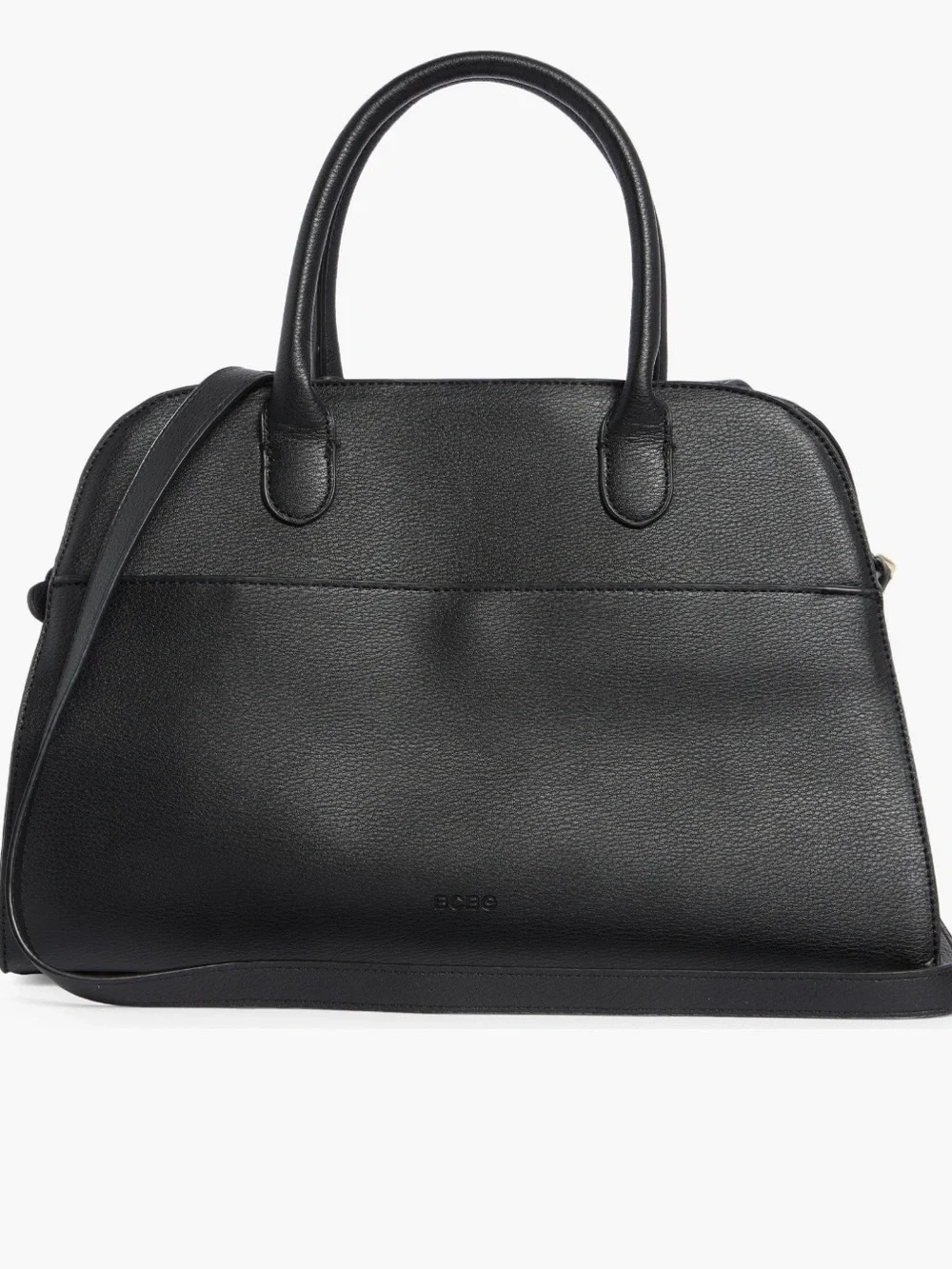 BCG Black Pebbled Leather Satchel with Detachable Strap